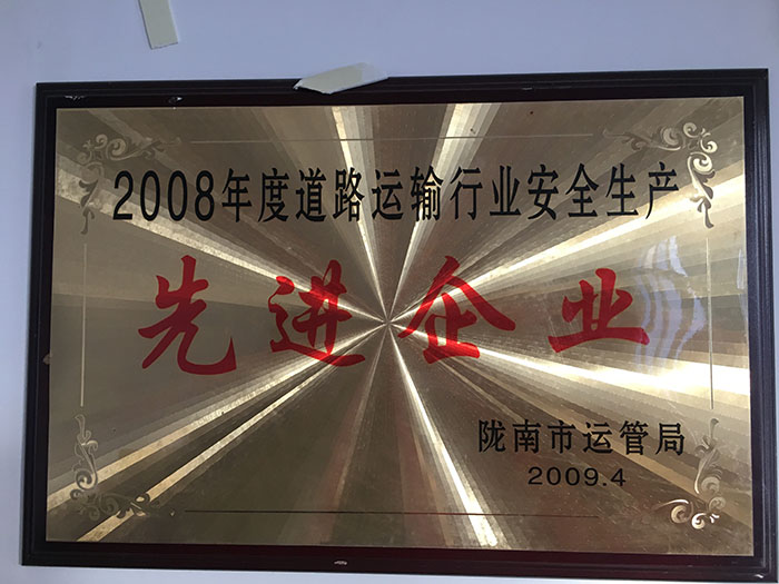 2008年度道路運輸行業(yè)安全生產先進企業(yè)